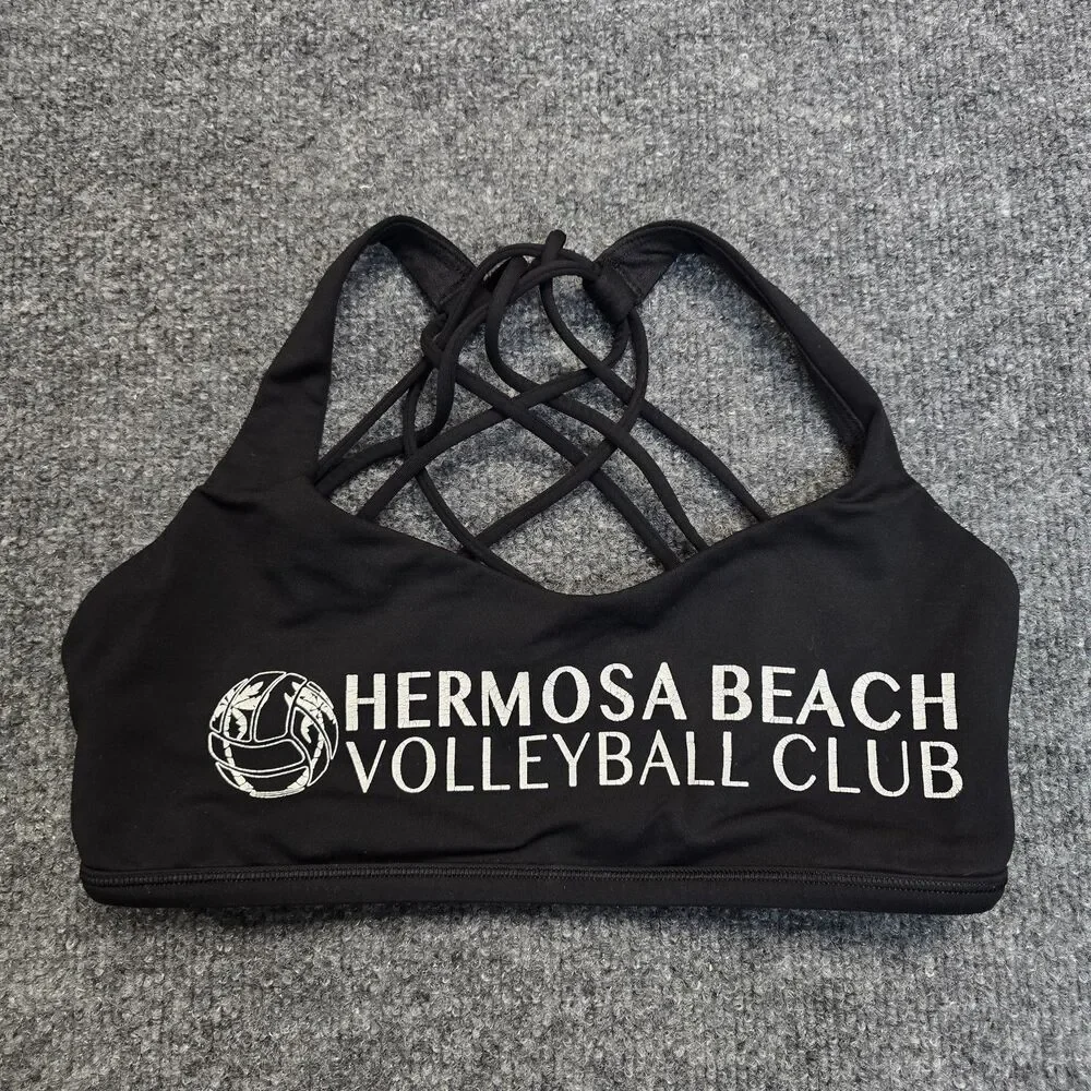 Lululemon Free To Be Wild Bra Womens 6 Black Strappy Back Yoga Athletic Gym Top